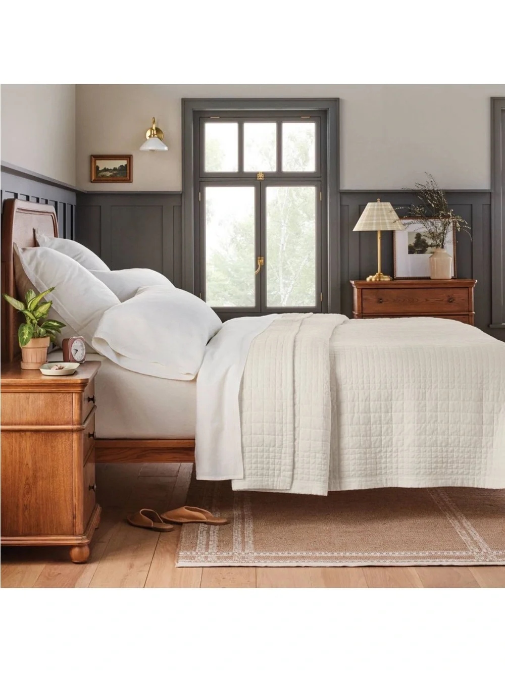 NWT King Grid Stitch Quilt Sour Cream - Hearth & Hand with Magnolia